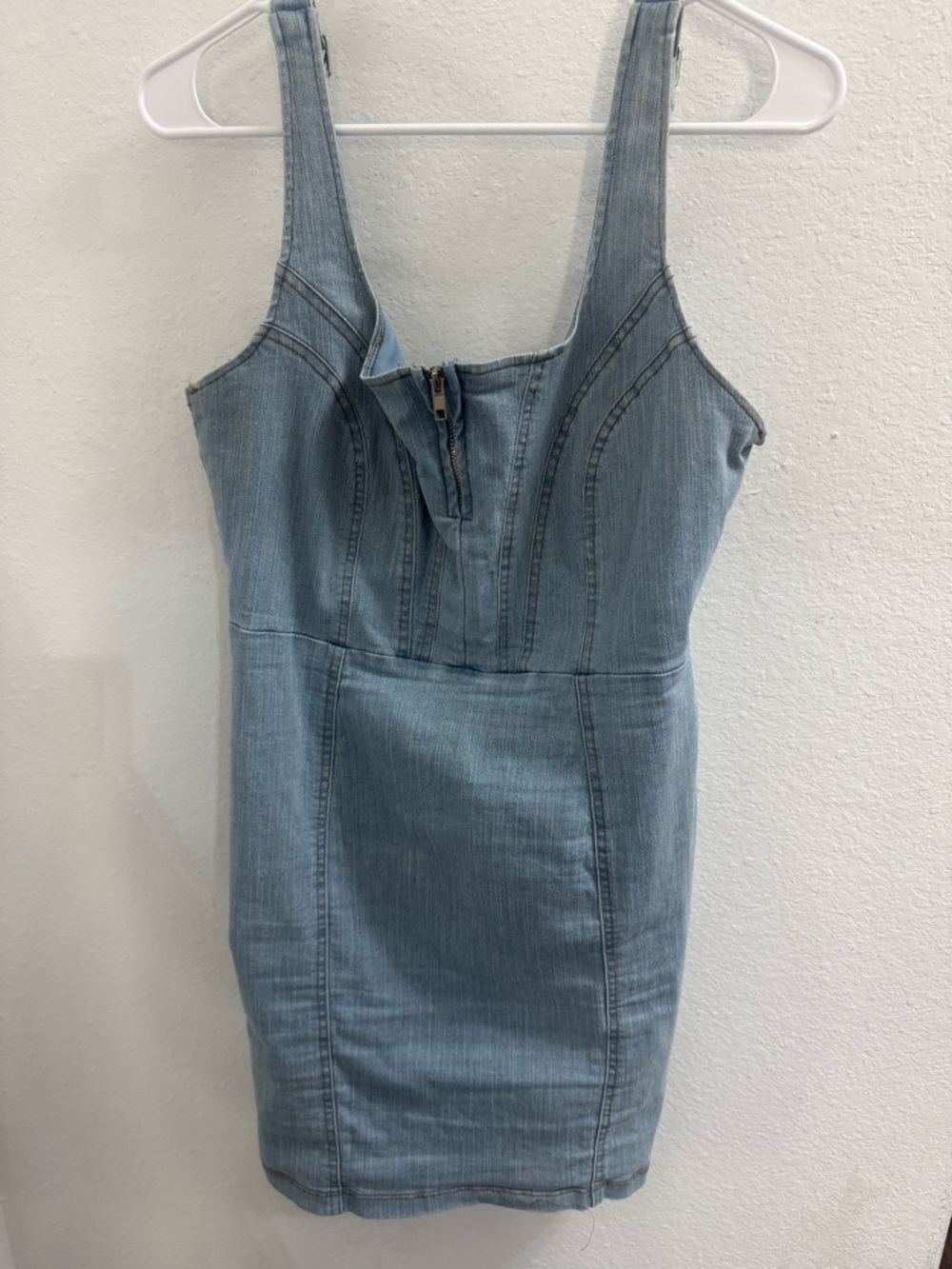 Light Blue Denim Tank Mini Dress